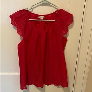 Banana Republic Pink Flutter Sleeve Blouse